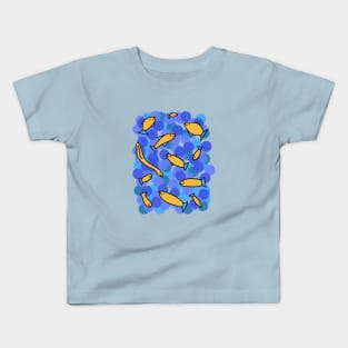 Colorful Cute Yellow Fish Pattern Kids T-Shirt